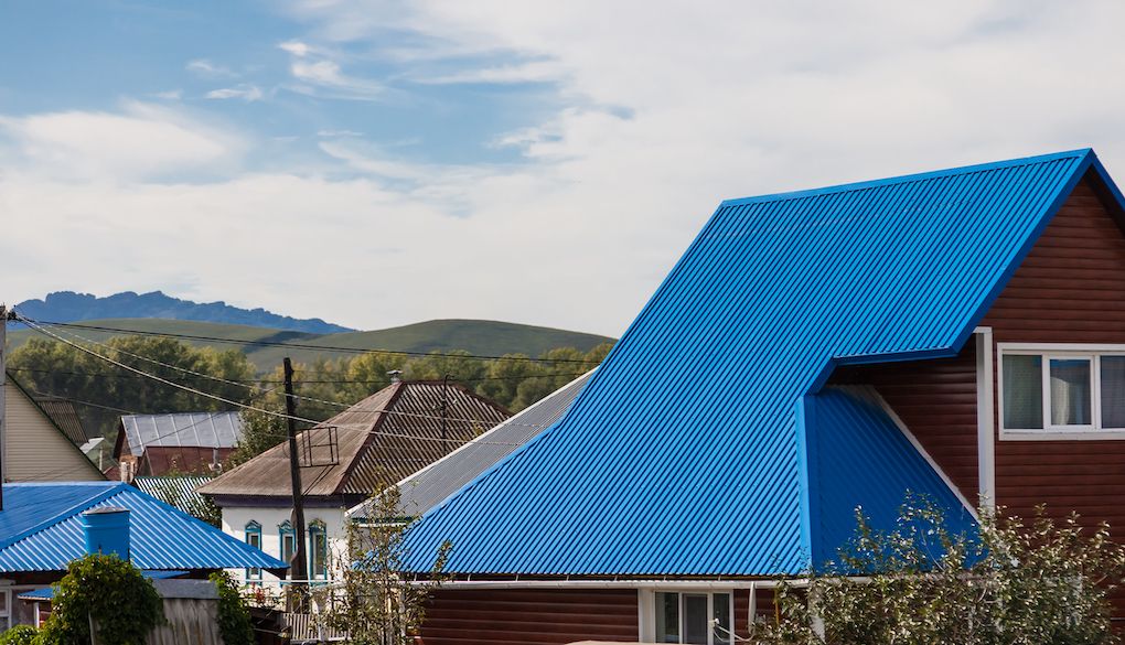 colorful blue metal roof