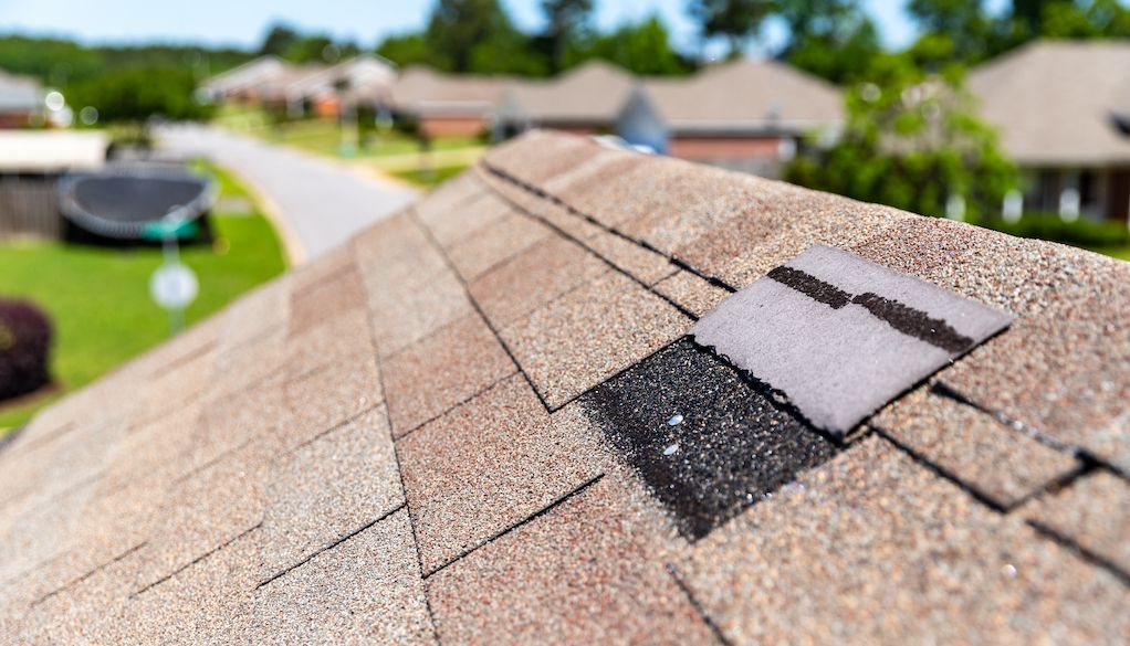 missing asphalt shingle on roof