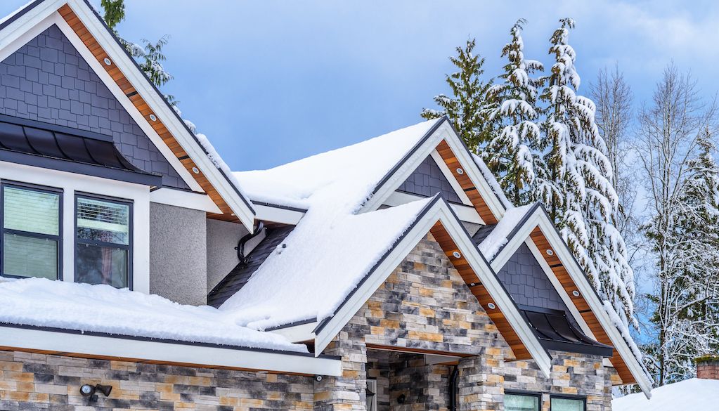 snow on top of roof