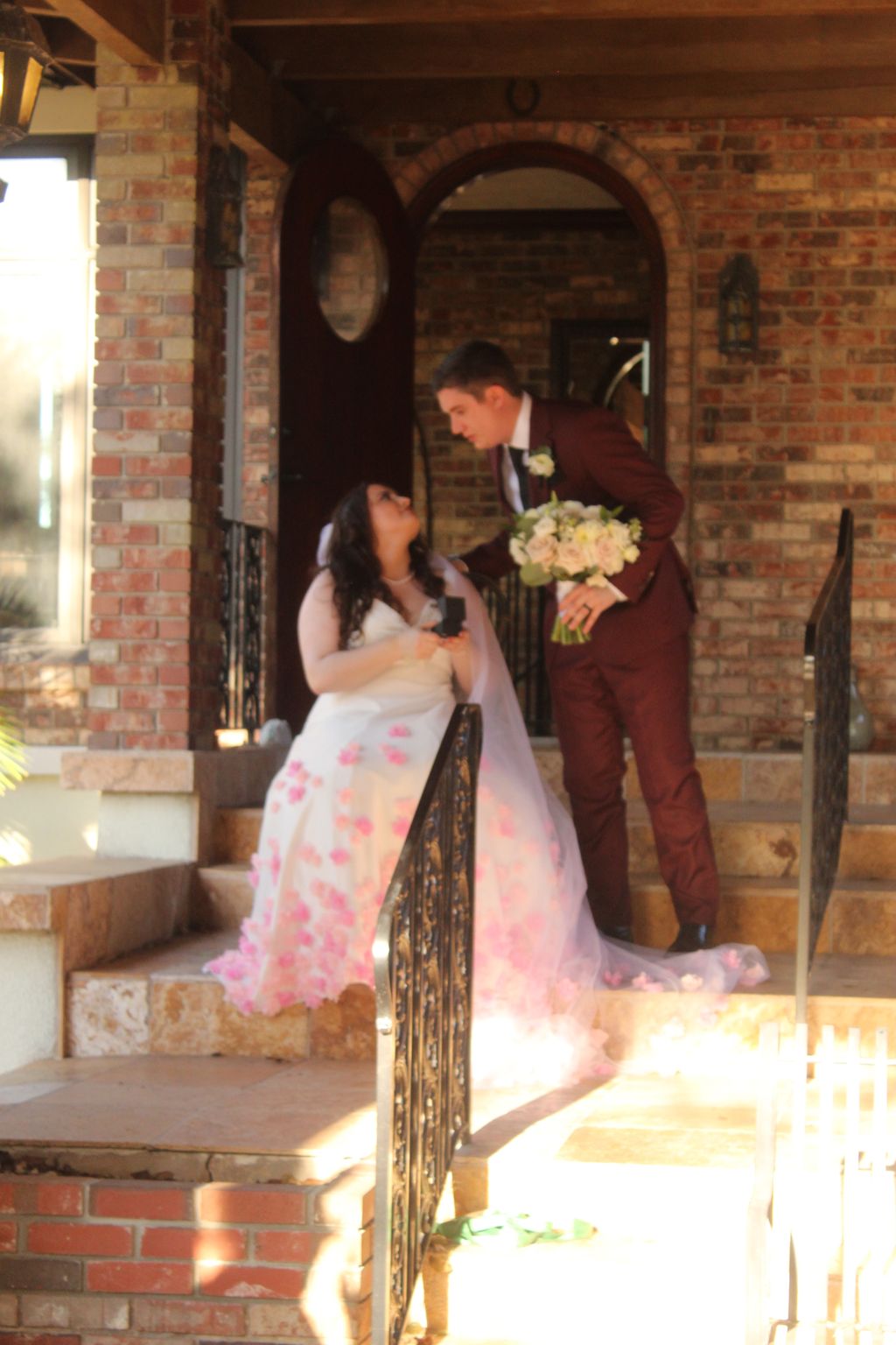 Presenting bride with a gift