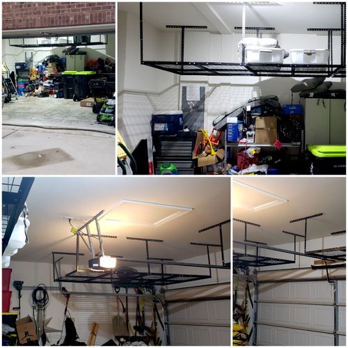 Hayes Bros. installed overhead storage shelves not