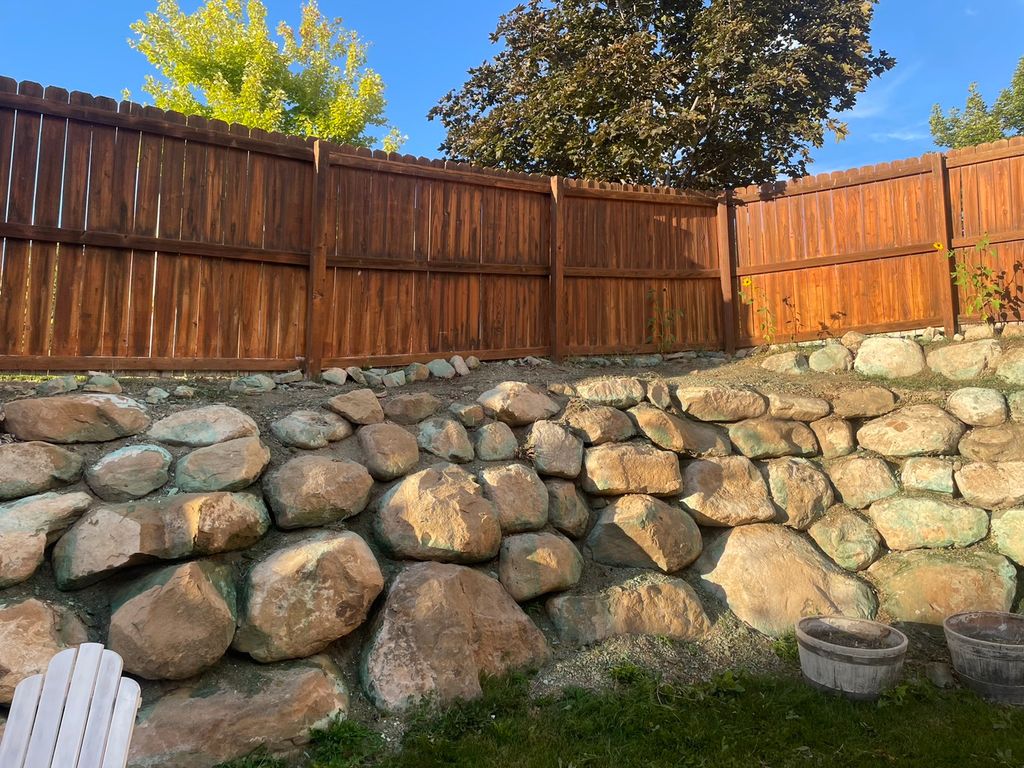 Hill was covered in weeds. 