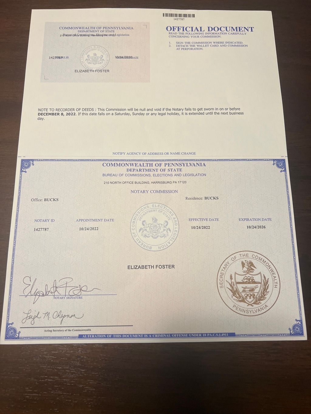 Pennsylvania notary