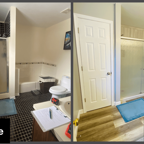 Before Bath + Shower & After shower + closet