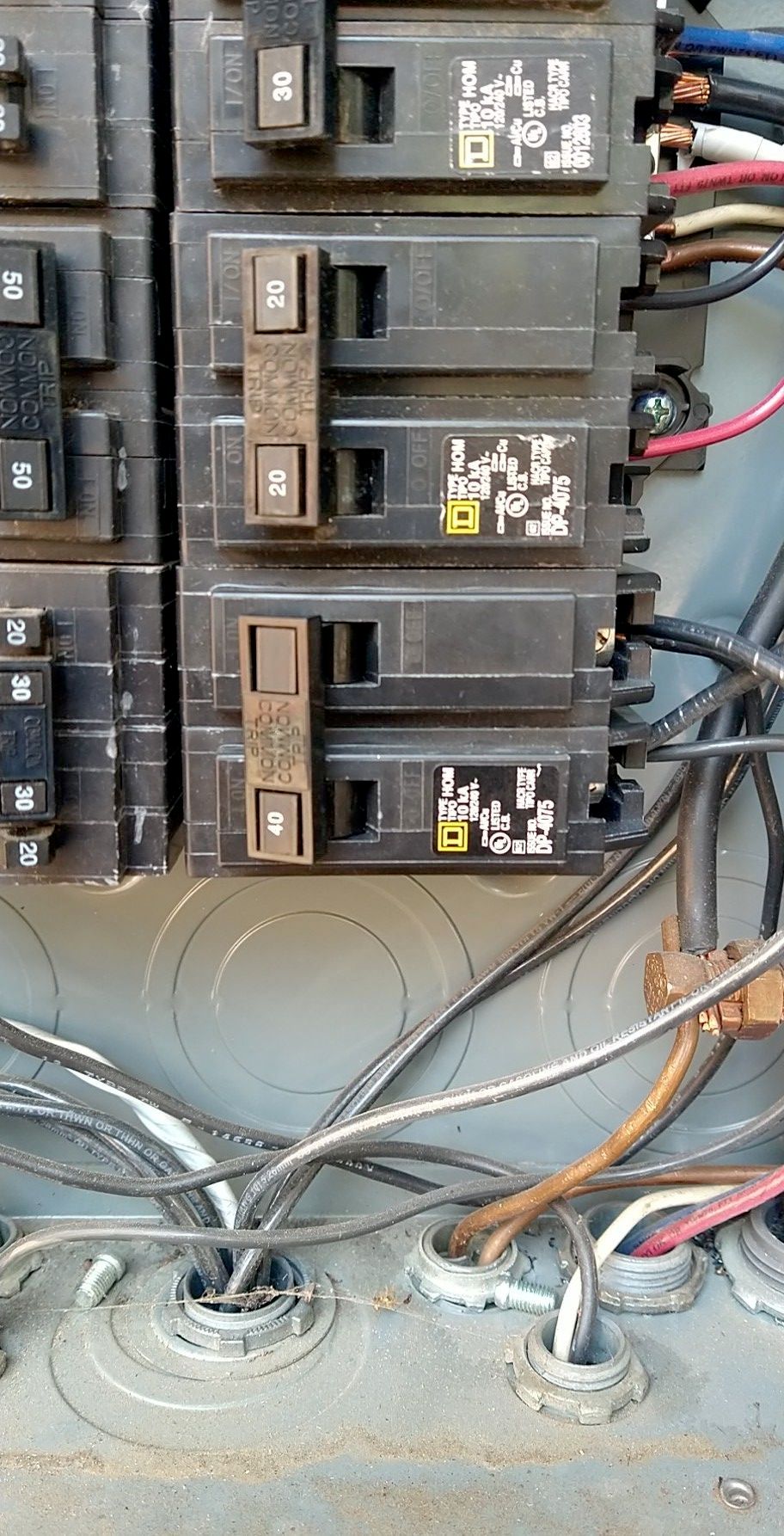 hooking up breakers when they go down replace them