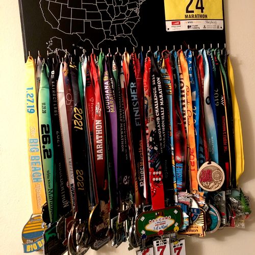 Abdul was able to set up a medal holder for me. Qu