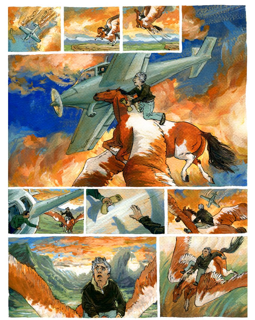 A test comic page starring my very own husband on 