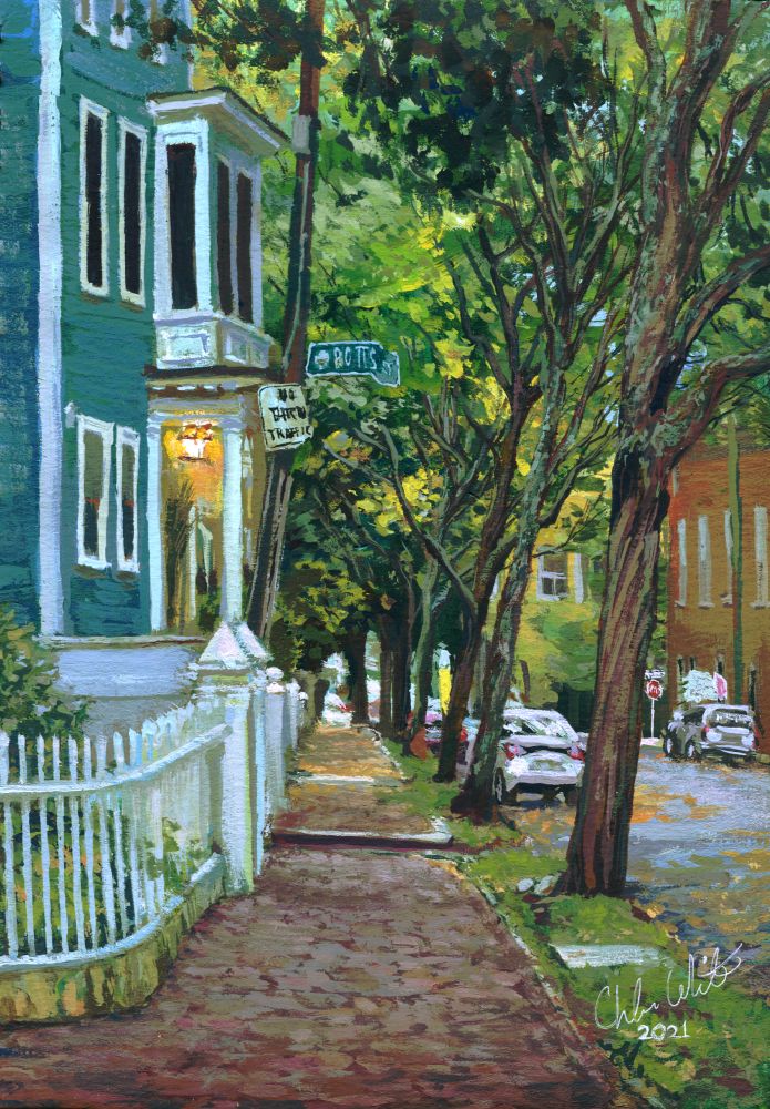 A plein air on Chestnust St. in Salem, Mass.