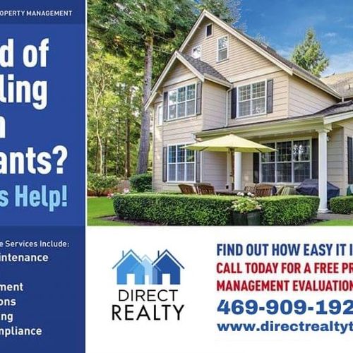 Are you tired of dealing with Tenants?  Let Us Hel