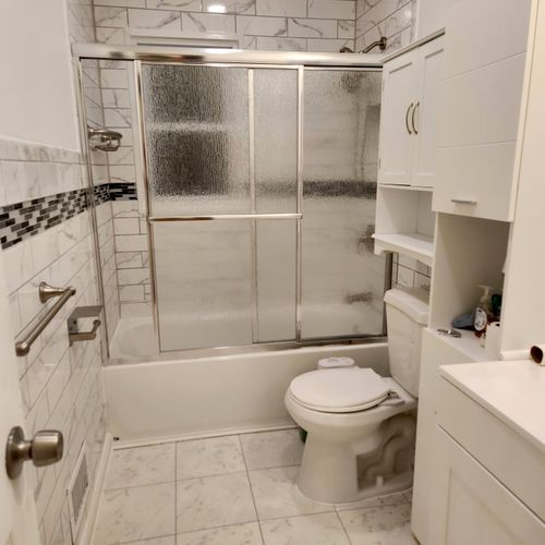 full bathroom remodel all tile work, tub, shower d