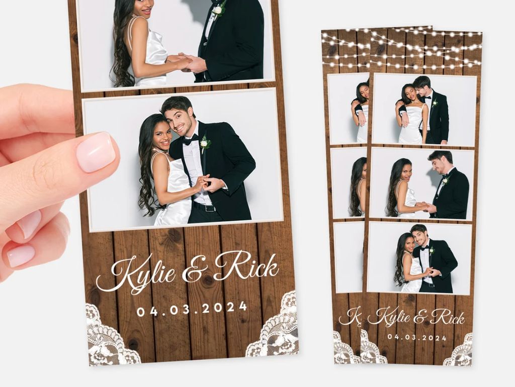 Our photo booth rental package includes custom pho