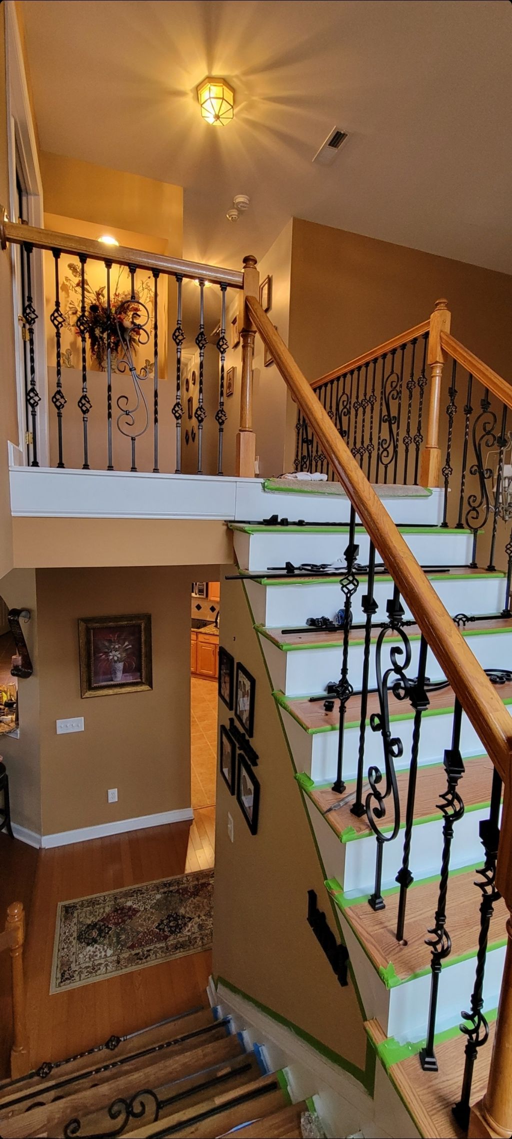 Steps refinishing and iron rod installation