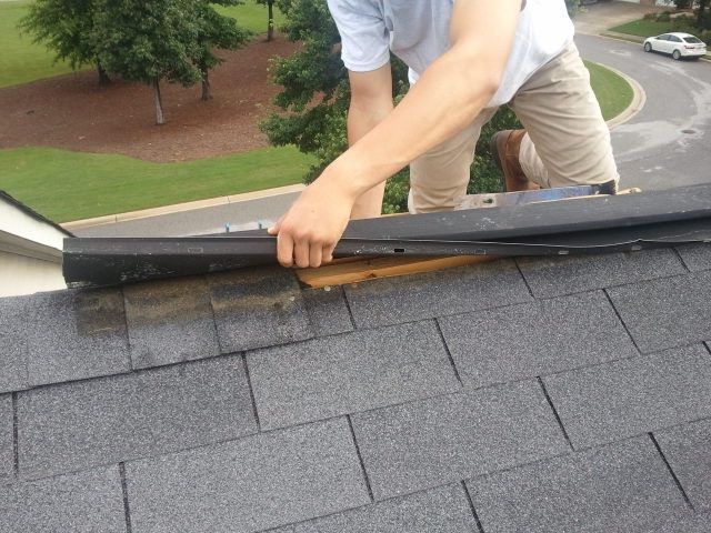Repairing the ridge and replacing the old ridge ve