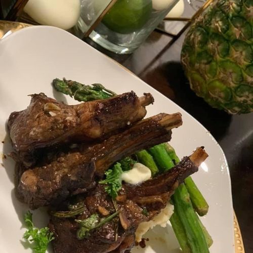 Private Dinner: Lamb Chops over Garlic Butter mash