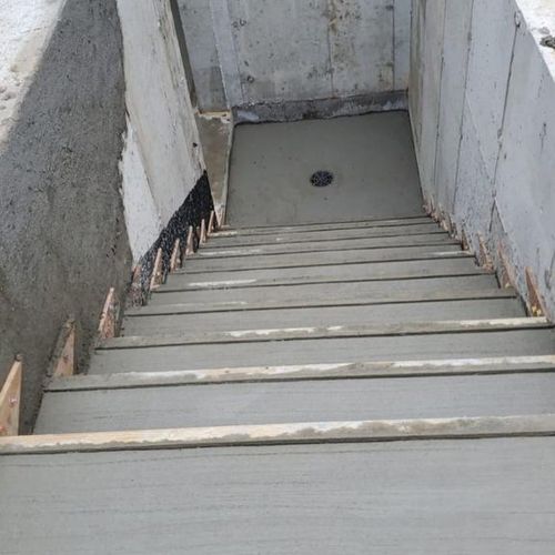 basement stairs made of solid concrete 4 feet wide