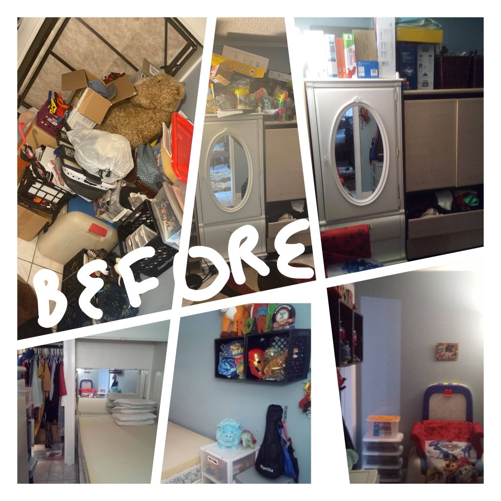 Room in the house for mom and little boy. "Before"