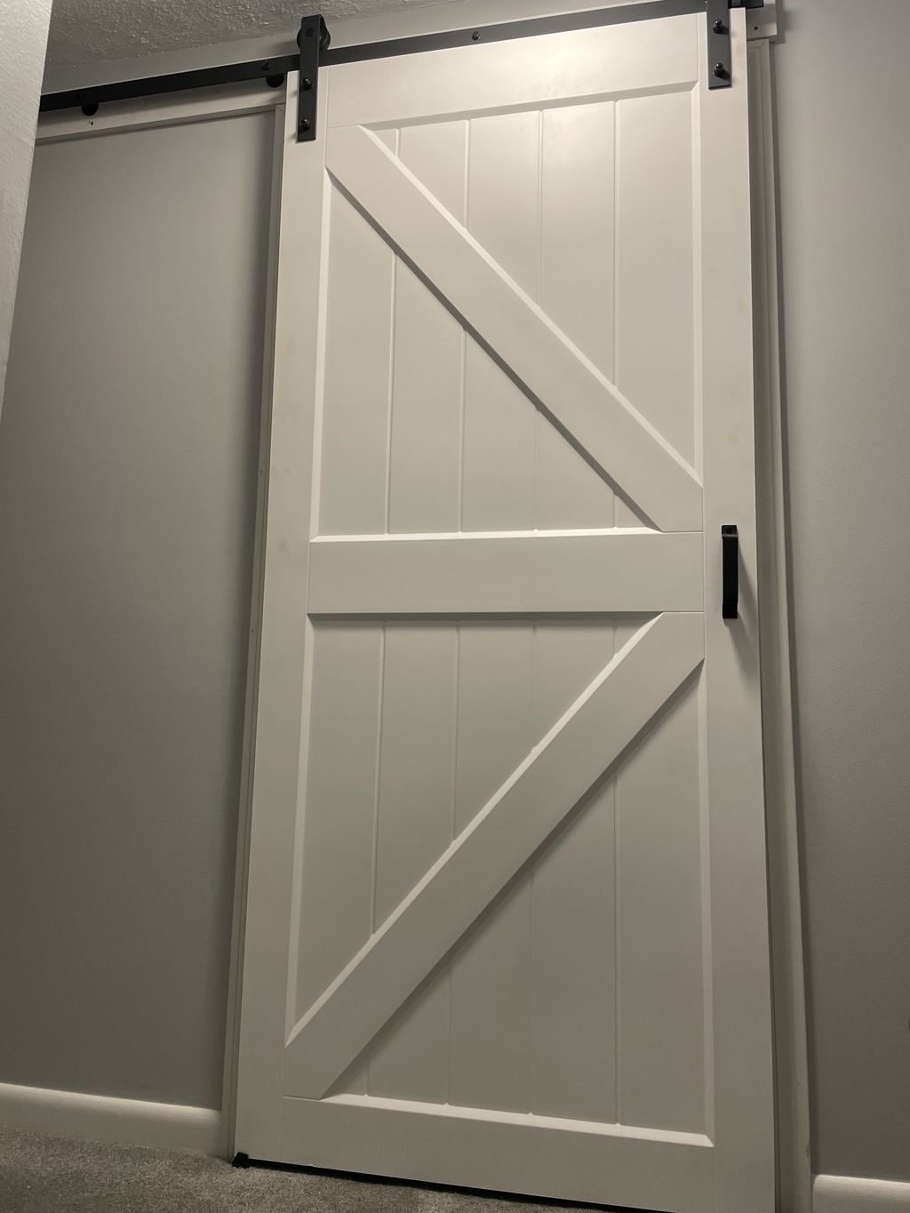 New Barn Door installation for bathroom, removed o