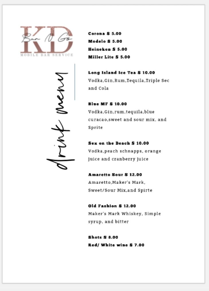 Custom menu by me 