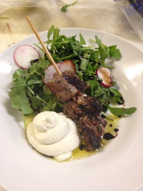 Mediterranean lamb skewer