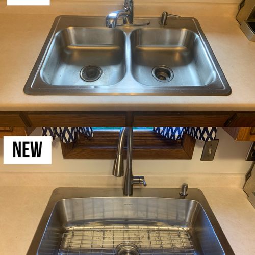 Removed old and installed new kitchen sink for me.