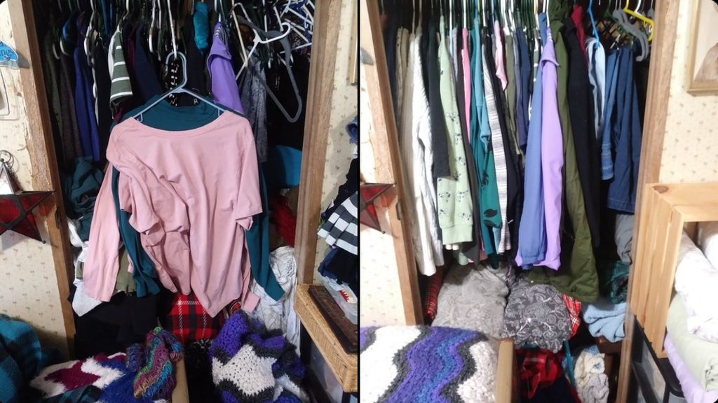 Closet organization before and after