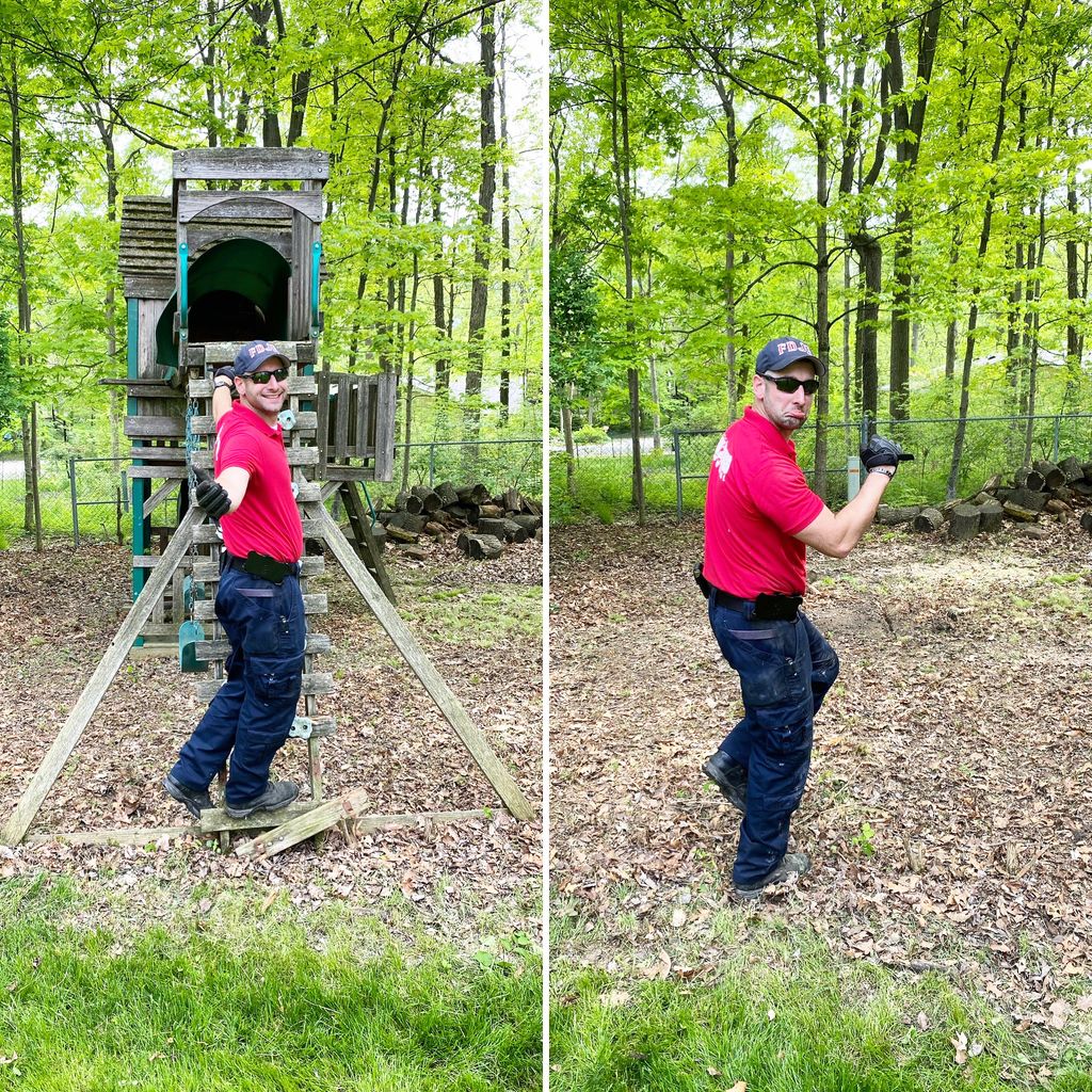 Swing Set Removal Before and After