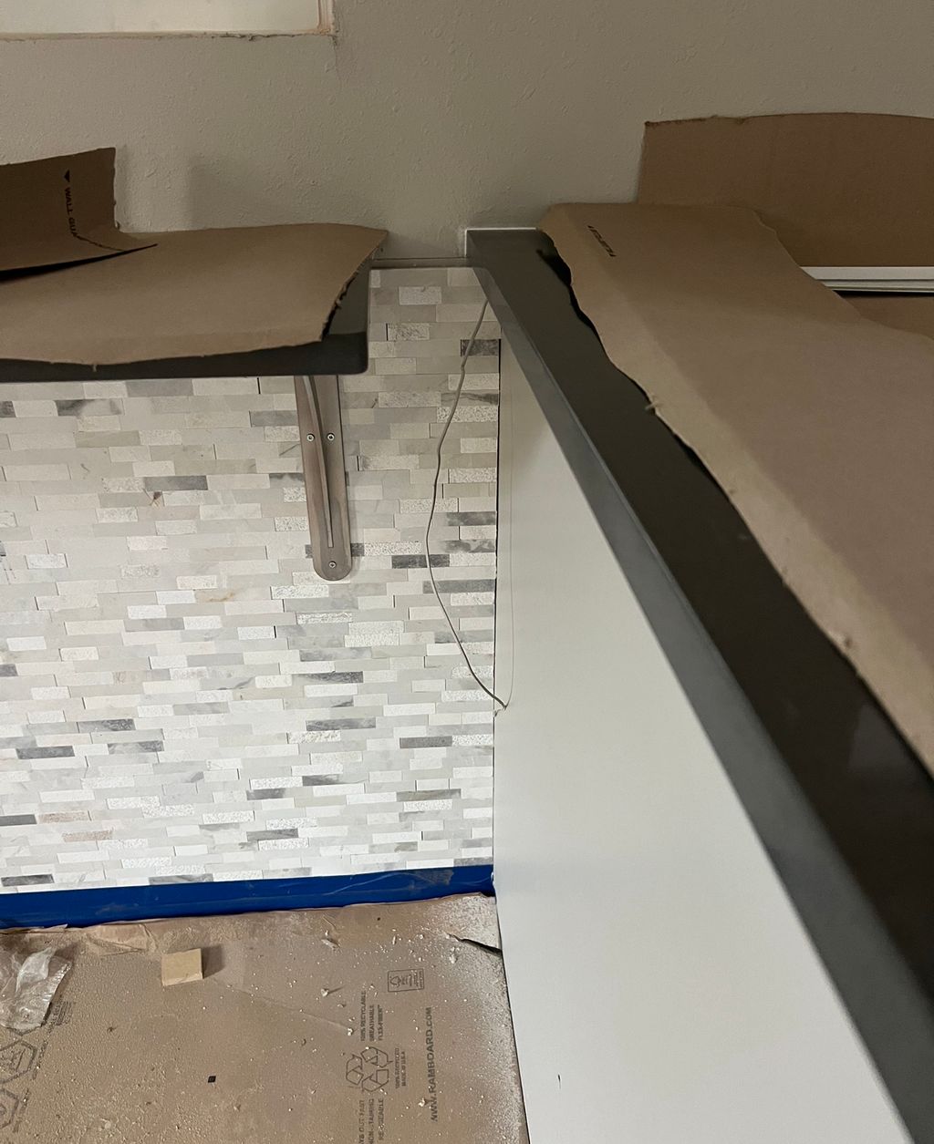 Commercial countertop and accent wall install
