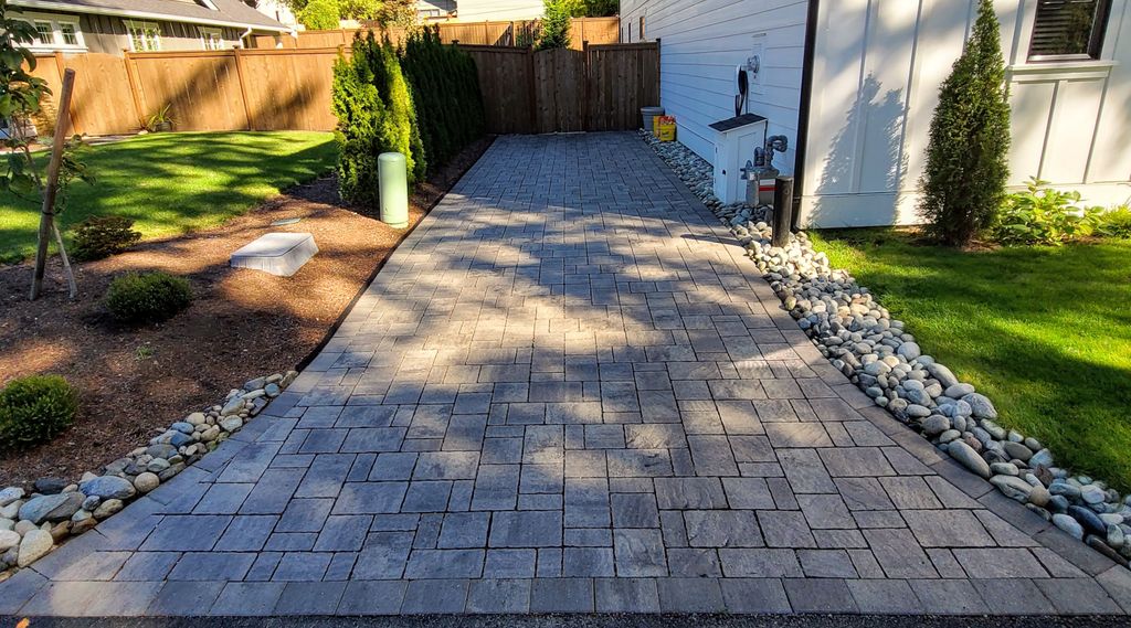 Permeable paver driveway.