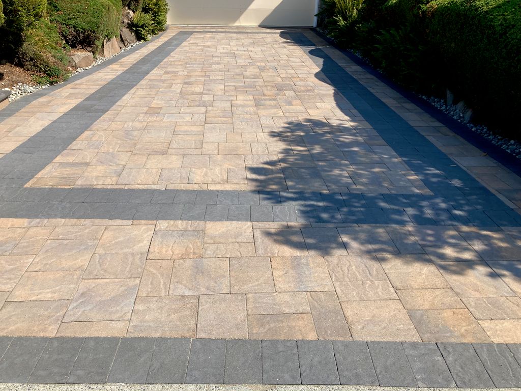 Driveway pavers pre-sealant application.