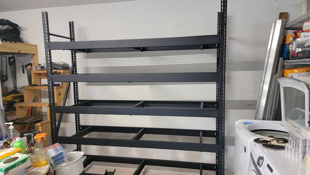 Garage metal shelving install 