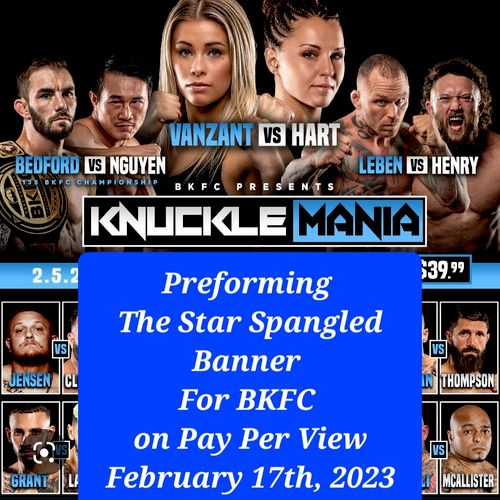 I will be Preforming For the Bare Knuckle Fighting