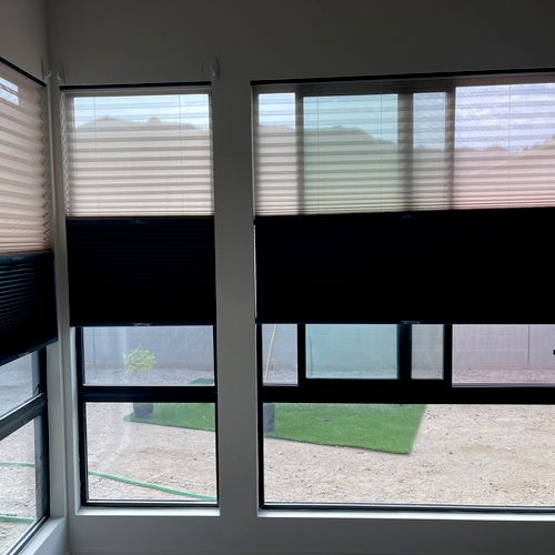 We installed these window shades. 