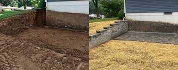 Land grading w a wall