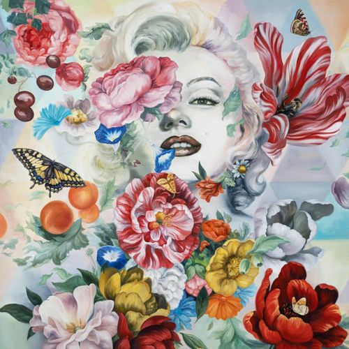 Marilyn Monroe floral portrait