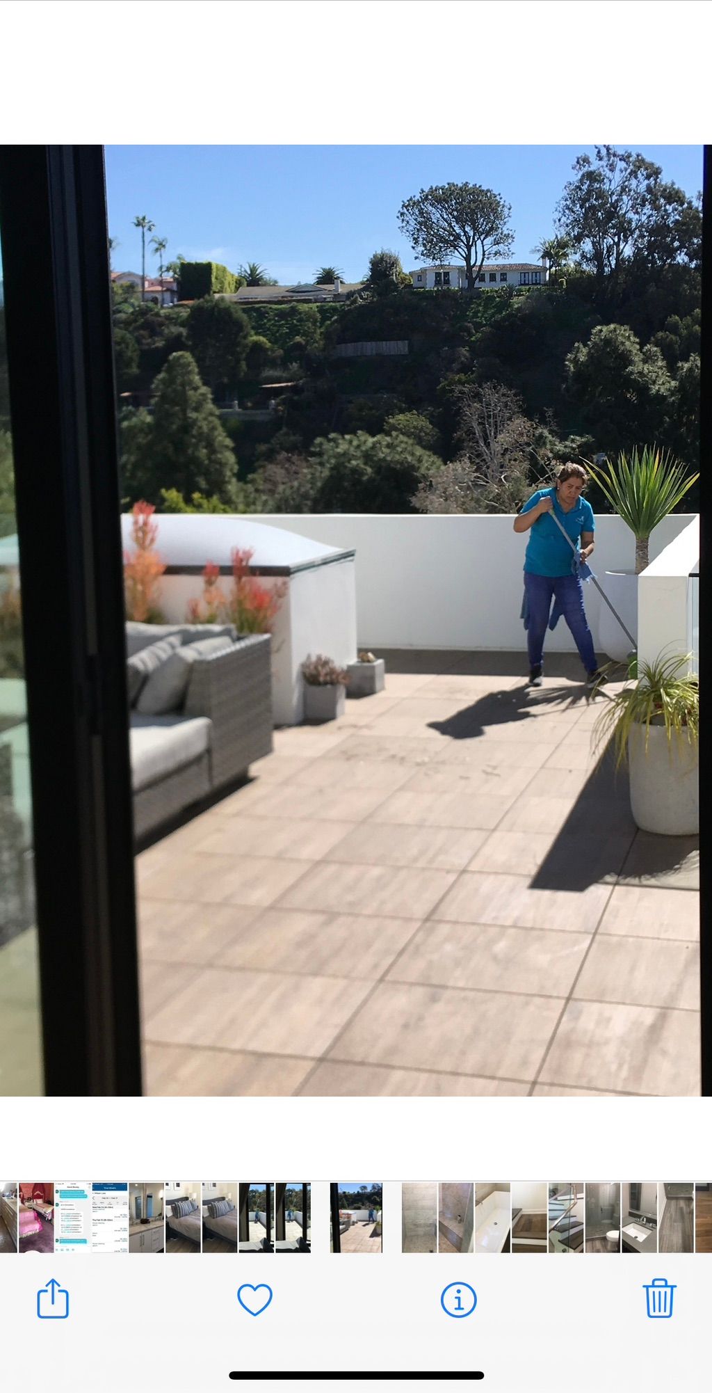 Cleaning the exterior patio for a move-in move out