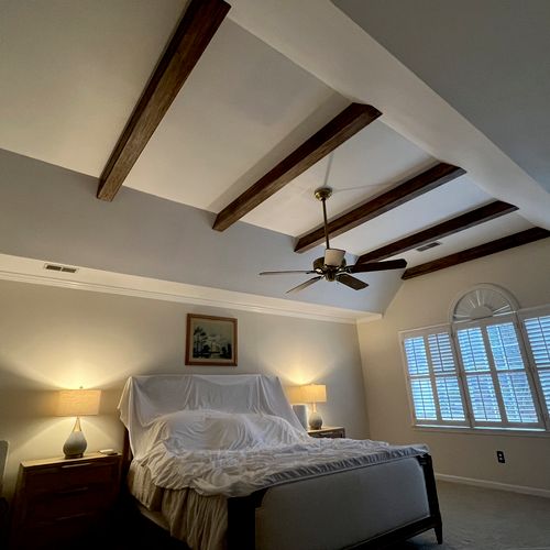 Stephen did a great job installing wood beams in t