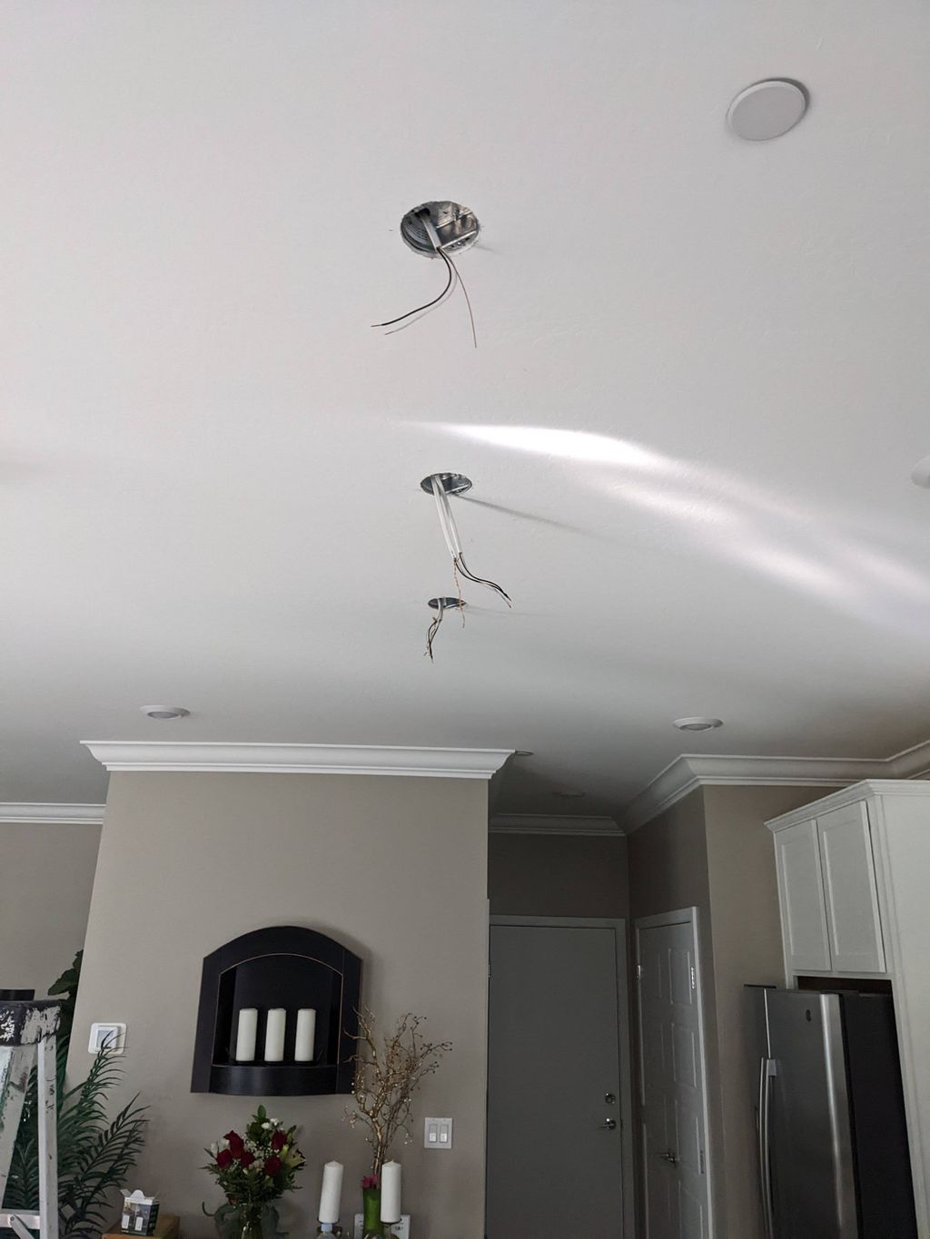 3 new pendant boxes in a customers kitchen prior t