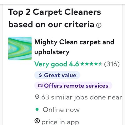 Avatar for Mighty Clean carpet and upholstery cleaning