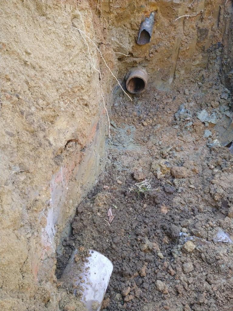 Removal of old clay pipe