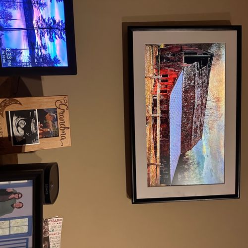 I needed a wall-hanging digital frame installed wi