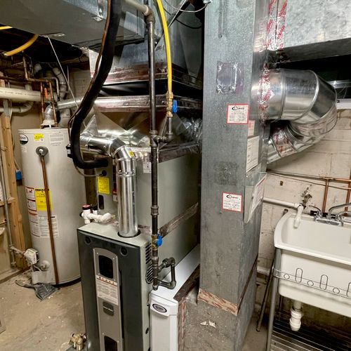 80% gas furnace with Aprilaire media cabinet 