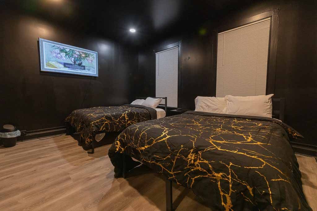All black bedroom designed for a client