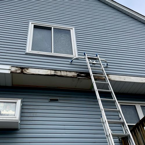 Another siding repair project is in progress 
