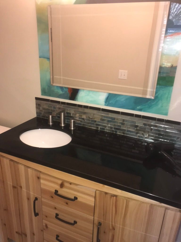 Back splash and mirror installation 