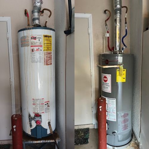 Natural gas, water heater replacement.