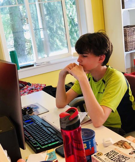 Young Levi, deep in concentration 