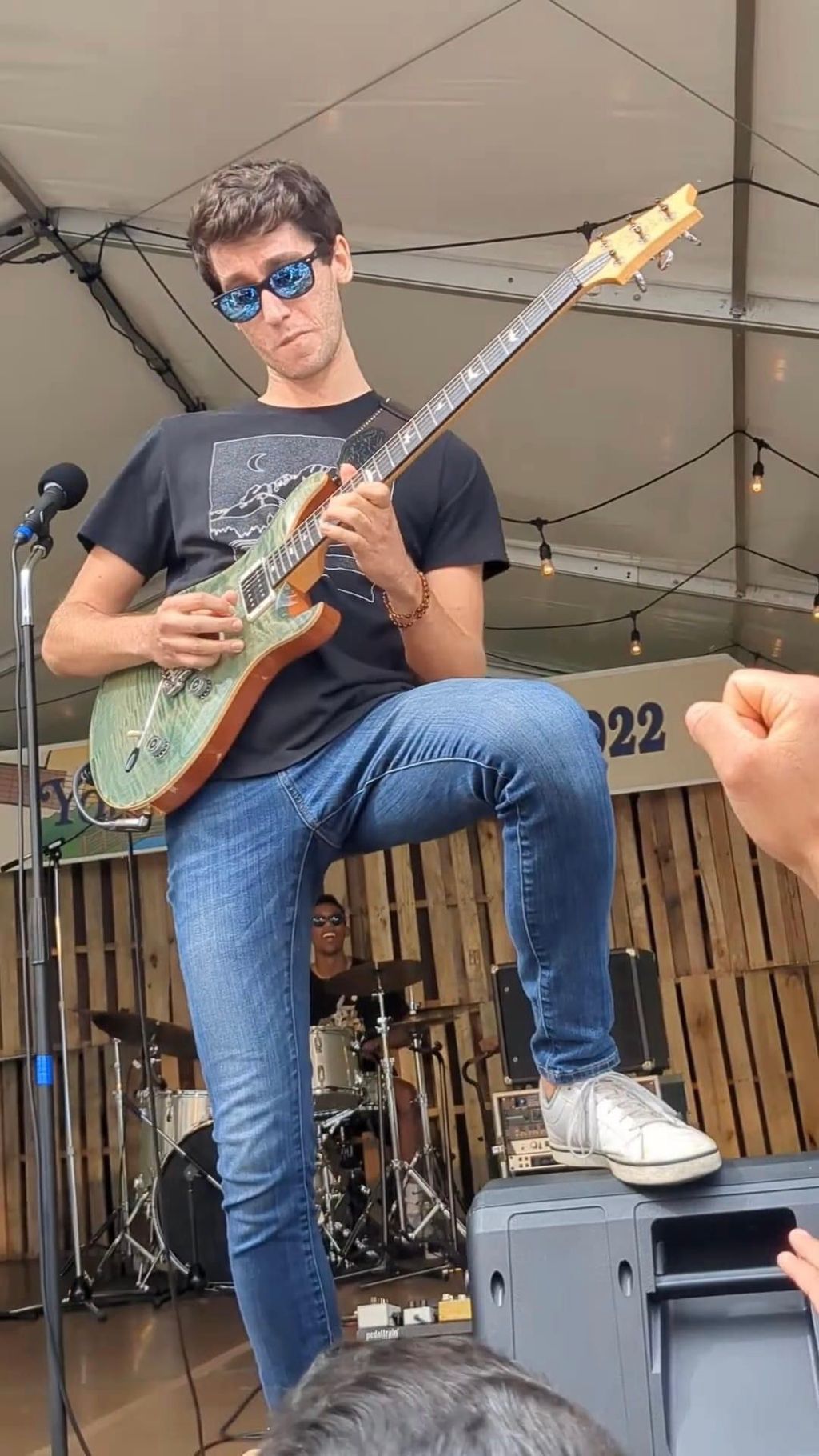 Playing a music festival