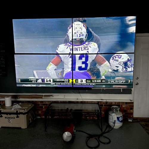The finished product of his Video wall 