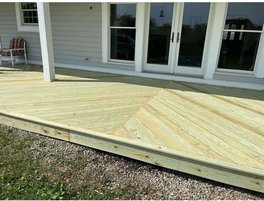 Herringbone pattern deck build 