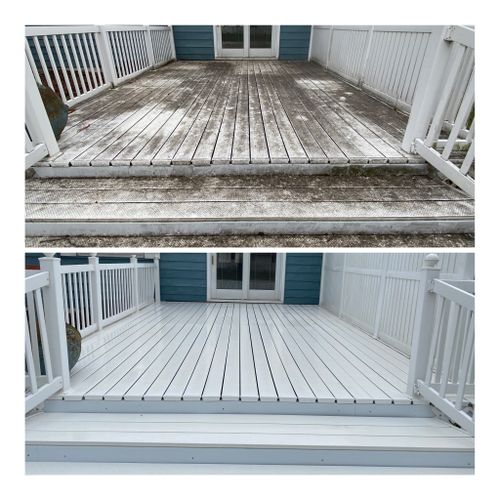 What a difference on this deck cleaning!